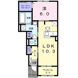 カーサベルデＣの物件間取画像